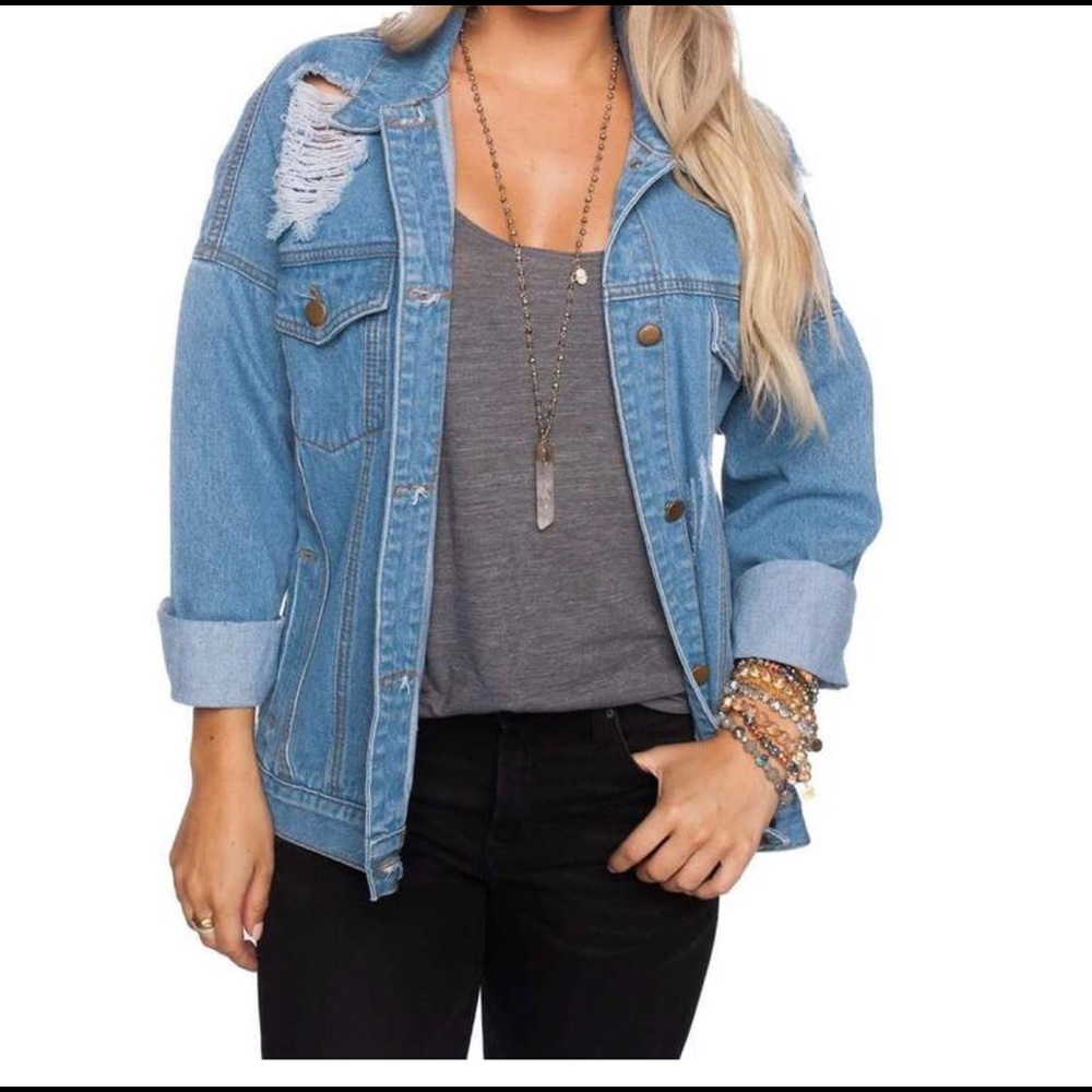 Denim Distressed Jacket